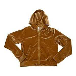 Fabletics Light Honey Golden Donna Velour Full Zip Hoodie Size Large